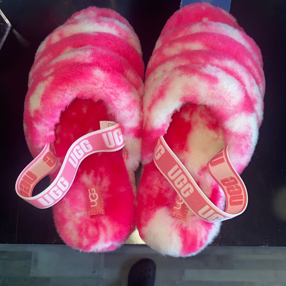 Ugh Flurr marble pink slipper slides, kids size 6 - Picture 3 of 4